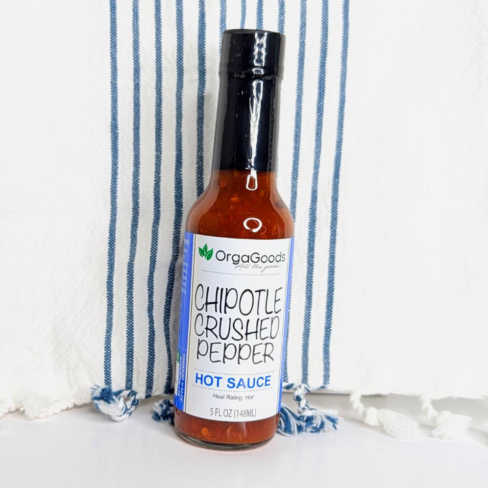 Chipotle Pepper Hot Sauce - 5 oz glass bottle from Orgagoods