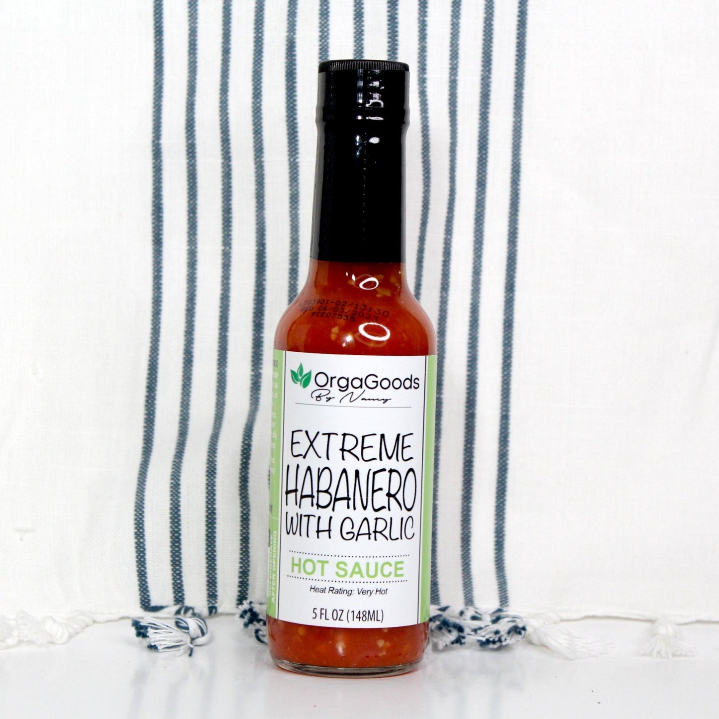 habanero garlic hot sauce 5oz glass bottle