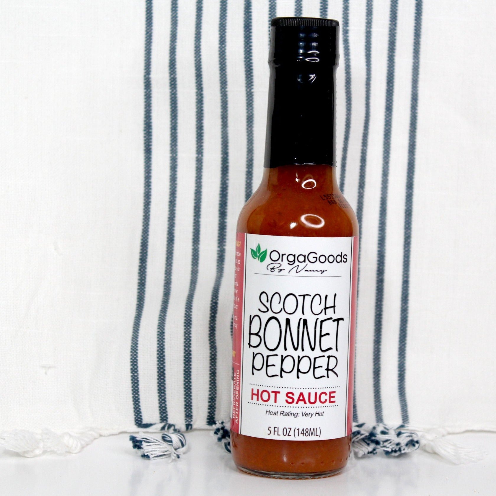 scotch bonnet hot sauce 5oz bottle with label